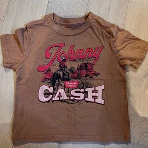 Ash Brown Kids' Johnny Cash Tee with Pink Graphic